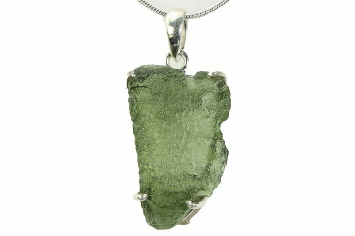 Green Moldavite Tektite Pendant ( g) - Czech Republic #359284